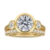 Gabriel & Co. Henley - 14K Yellow Gold Round Three Stone Bezel Diamond Engagement Ring