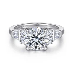 Discount Gabriel & Co. Hollie - 14K White Gold Round Diamond Engagement Ring