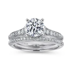 Sale Gabriel & Co. Hollis - 14K White Gold Round Diamond Engagement Ring