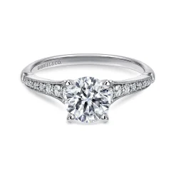 Sale Gabriel & Co. Hollis - 14K White Gold Round Diamond Engagement Ring