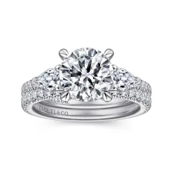 New Gabriel & Co. Holloway - 14K White Gold Diamond Engagement Ring
