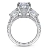 Hot Gabriel & Co. Holloway - 14K White Gold Oval 3 Stone Diamond Engagement Ring