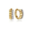 Best Gabriel & Co. Huggie Earrings 14K White and Yellow Gold Diamond 0.35ct