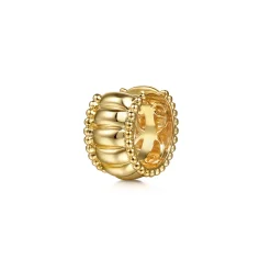 New Gabriel & Co. Huggie Earrings 14K Yellow Gold Diamond 15mm Bujukan