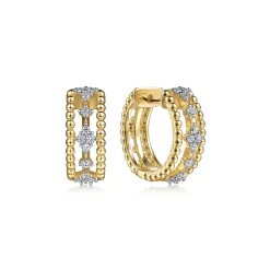 Best Gabriel & Co. Huggie Earrings 14K Yellow Gold Diamond 0.3ct 15mm