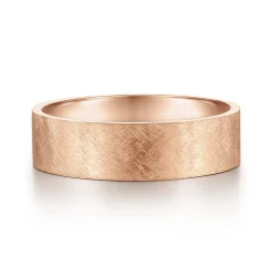 Best Gabriel & Co. Ian - 14K Rose Gold 6mm - Men's Wedding Band in Brushed Finish