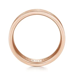 Best Gabriel & Co. Ian - 14K Rose Gold 6mm - Men's Wedding Band in Brushed Finish