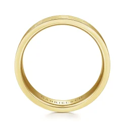 New Gabriel & Co. Ian - 14K Yellow Gold 6mm - Men's Wedding Band in Brushed Finish