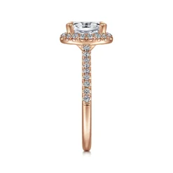 Best Gabriel & Co. Idina - 14K Rose Gold Oval Halo Diamond Engagement Ring
