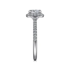 Discount Gabriel & Co. Idina - 14K White Gold Cushion Halo Diamond Engagement Ring