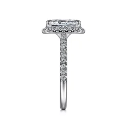 Sale Gabriel & Co. Idina - 14K White Gold Halo Emerald Cut Diamond Engagement Ring