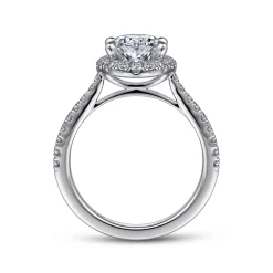 New Gabriel & Co. Idina - 14K White Gold Oval Halo Diamond Engagement Ring