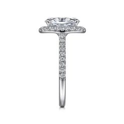 New Gabriel & Co. Idina - 14K White Gold Oval Halo Diamond Engagement Ring