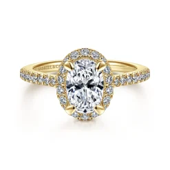 Gabriel & Co. Idina - 14K Yellow Gold Oval Halo Diamond Engagement Ring