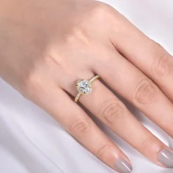 Gabriel & Co. Idina - 14K Yellow Gold Oval Halo Diamond Engagement Ring