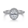 Gabriel & Co. Idina - Platinum Oval Halo Diamond Engagement Ring