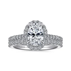 Gabriel & Co. Idina - Platinum Oval Halo Diamond Engagement Ring