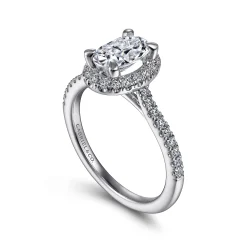 Gabriel & Co. Idina - Platinum Oval Halo Diamond Engagement Ring