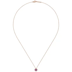 Sale Gabriel & Co. 18 inch 14K Rose Gold Ruby Diamond Pendant Necklace