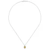 Gabriel & Co. 18 inch 14K White Gold Citrine and Diamond Halo Drop Necklace