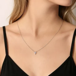 Online Gabriel & Co. 18 inch 14K White Gold Diamond Cross Pendant Necklace