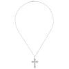 New Gabriel & Co. 18 inch 14K White Gold Diamond Filigree Cross Pendant Necklace