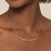 Online Gabriel & Co. 18 inch 14K White Gold Diamond Pave Curved Bar Necklace