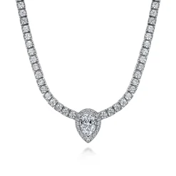 Sale Gabriel & Co. 17 inch 14K White Gold Diamond Tennis Necklace