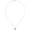 Hot Gabriel & Co. 18 inch 14K White Gold Garnet and Diamond Halo Drop Necklace
