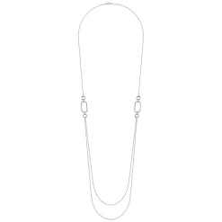Outlet Gabriel & Co. 32 inch 14K White Gold Geo Station Swag Necklace