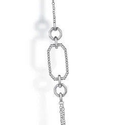 Outlet Gabriel & Co. 32 inch 14K White Gold Geo Station Swag Necklace