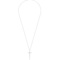 Outlet Gabriel & Co. 25 inch 14K White Gold Long Diamond Cross Necklace