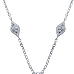 Hot Gabriel & Co. 32 inch 18K White Gold Milgrain and Diamond Marquise Station Necklace
