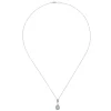 Hot Gabriel & Co. 18 inch 14K White Gold Pave Diamond Pear Shaped Double Pendant Necklace