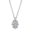 Hot Gabriel & Co. 18 inch 14K White Gold Pave Diamond Hamsa Pendant Necklace