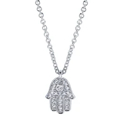 Hot Gabriel & Co. 18 inch 14K White Gold Pave Diamond Hamsa Pendant Necklace