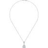Gabriel & Co. 18 inch 14K White Gold Pave Diamond Pear Shaped Double Pendant Necklace