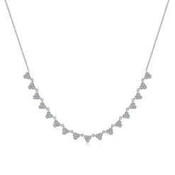 Outlet Gabriel & Co. 18 inch 14K White Gold Scalloped Diamond Choker Necklace
