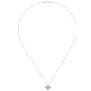 Gabriel & Co. 18 inch 14K White Rose Gold Diamond Clover Pendant Necklace