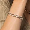 Best Gabriel & Co. 7inch 14K White-Yellow Gold Diamond Link Bracelet