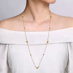 Sale Gabriel & Co. 32 inch 14K Yellow Gold Bujukan Ball Necklace