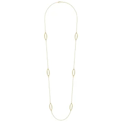 Clearance Gabriel & Co. 32 inch 14K Yellow Gold Bujukan Bead Oval Station Necklace