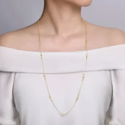 Outlet Gabriel & Co. 32 inch 14K Yellow Gold Bujukan Bead Station Necklace