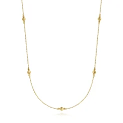 Online Gabriel & Co. 28 inch 14K Yellow Gold Bujukan Bead Station Necklace