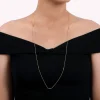 Clearance Gabriel & Co. 32 inch 14K Yellow Gold Chain Necklace with Twisted Tube Stations