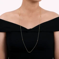 Clearance Gabriel & Co. 32 inch 14K Yellow Gold Chain Necklace with Twisted Tube Stations