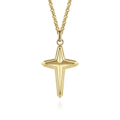 Clearance Gabriel & Co. 22 Inch 14K Yellow Gold Cross Pendant Necklace