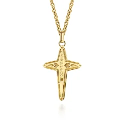 Clearance Gabriel & Co. 22 Inch 14K Yellow Gold Cross Pendant Necklace