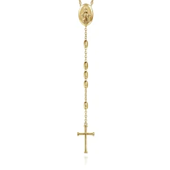 Hot Gabriel & Co. 27 Inch 14K Yellow Gold Cross Rosary Solid Men's Link Chain Necklace
