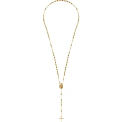 Hot Gabriel & Co. 27 Inch 14K Yellow Gold Cross Rosary Solid Men's Link Chain Necklace